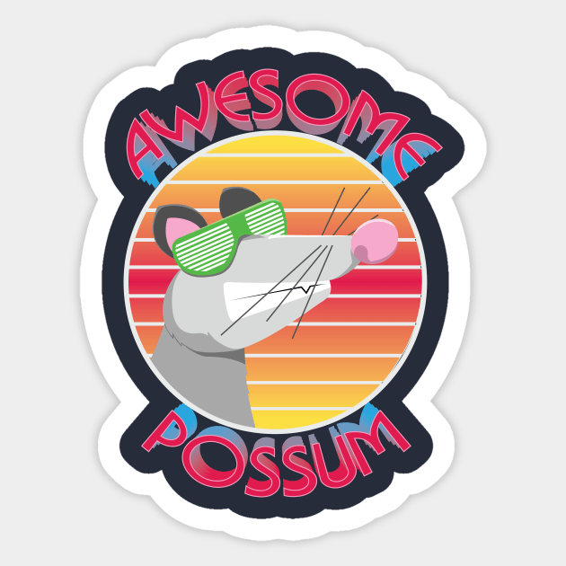 Awesome Possum Sticker by Shapetrix